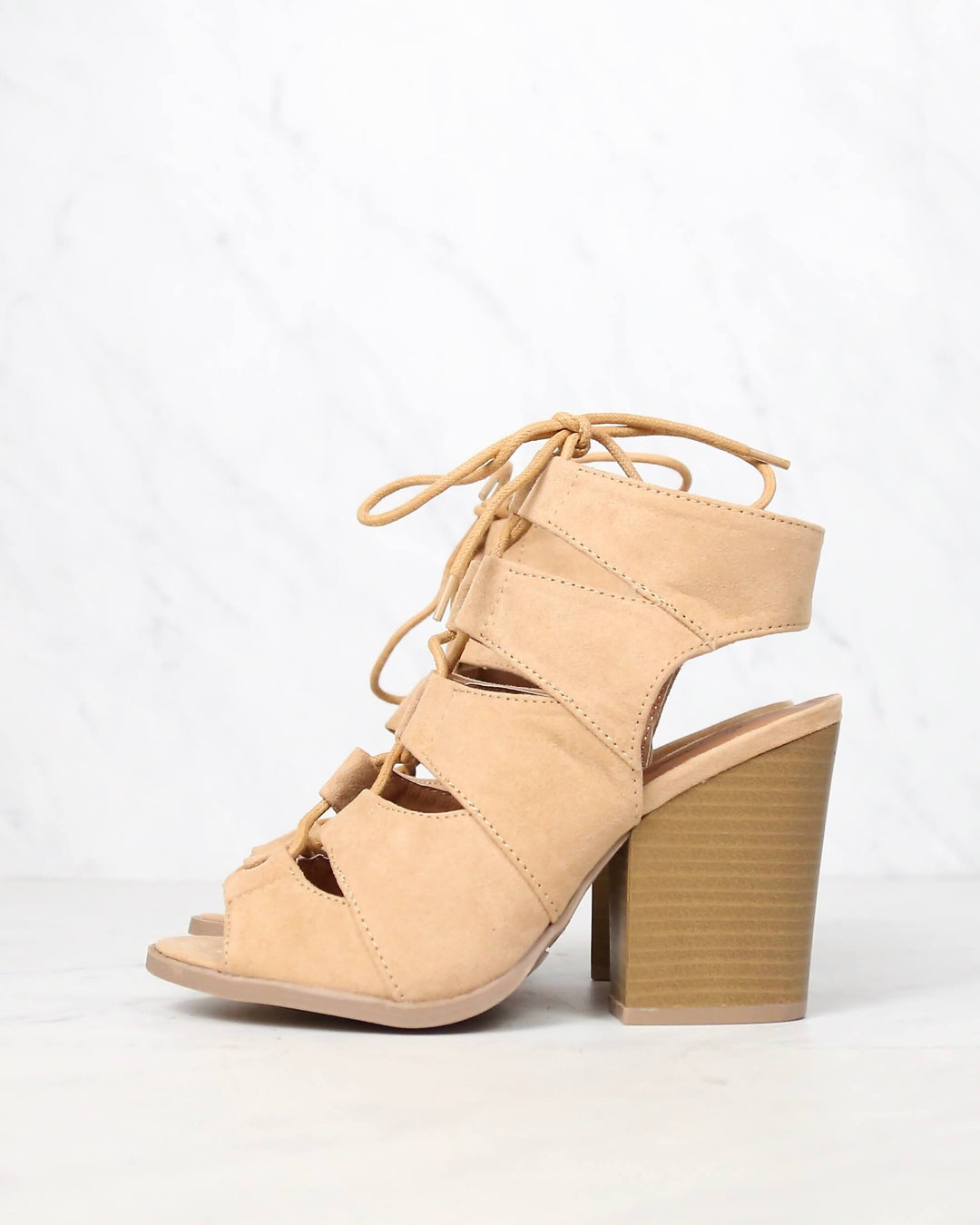 Summer Nights Cut Out Laced Up Block Heel Sandals in More Colors