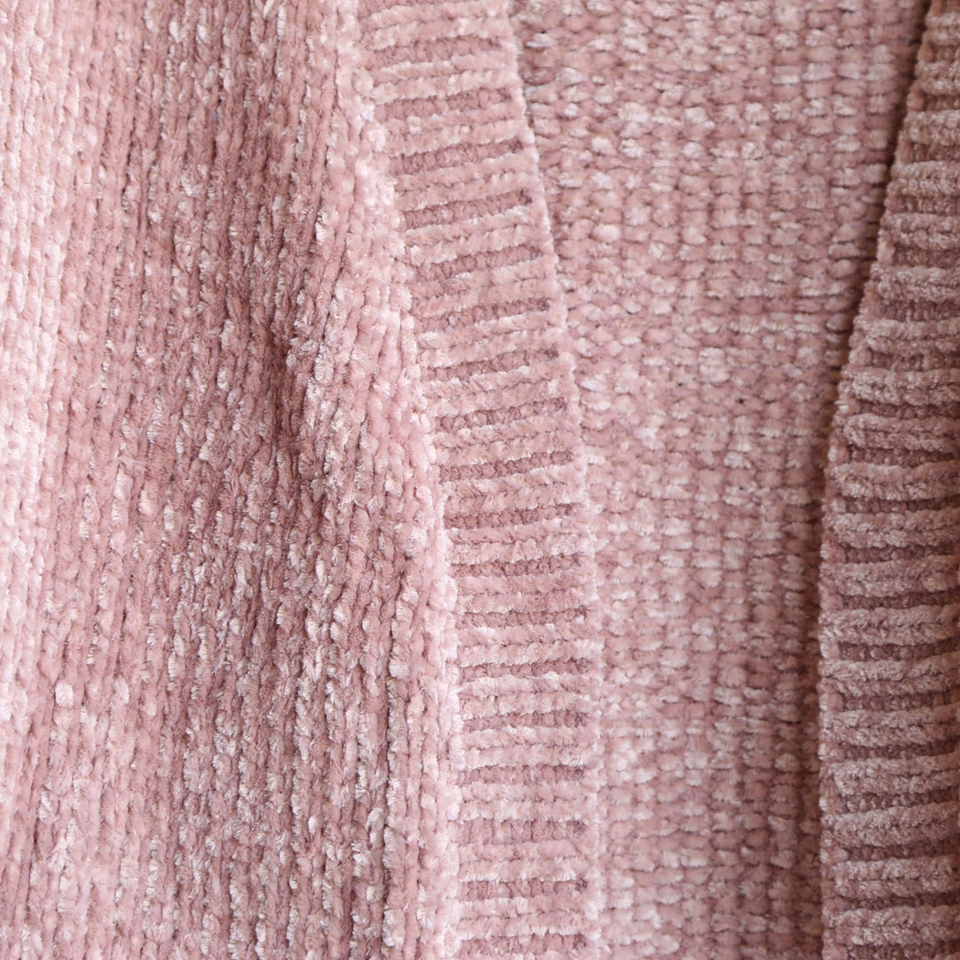 Cara Open Front Velvet Chenille Cardigan with Front Pocket in Canyon Rose