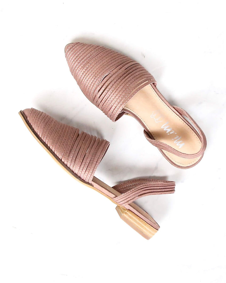 Miracle Miles - Sydney Strappy Slingback Slides in Dusty Rose