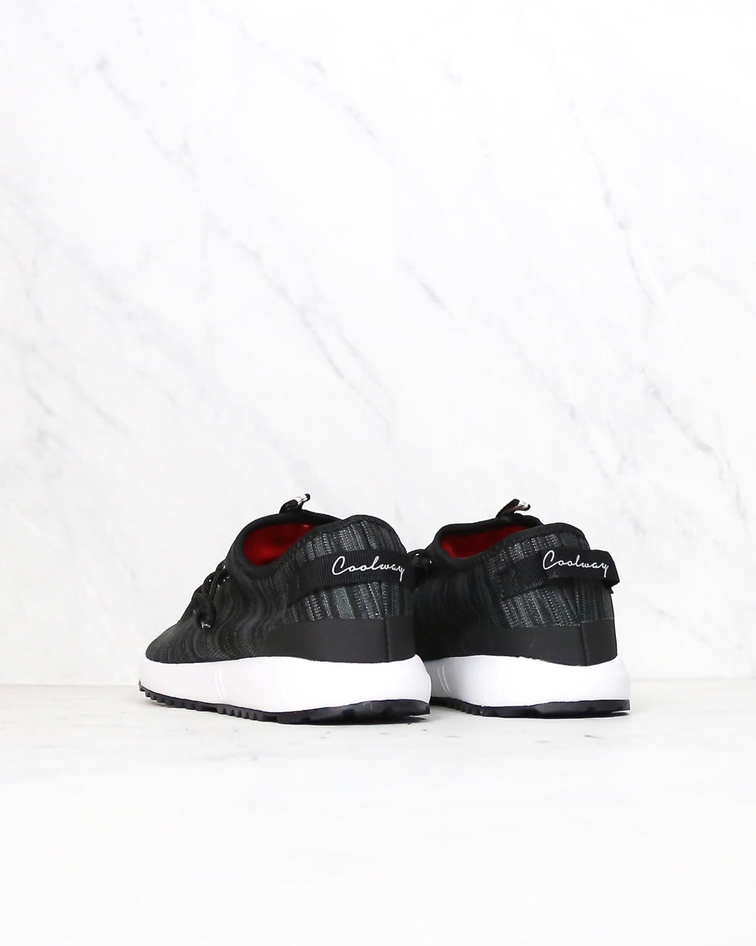 Coolway - Tahali Women's Space Dye Black Knit Sneakers