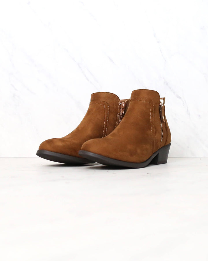 block heel ankle booties - more colors - TAN