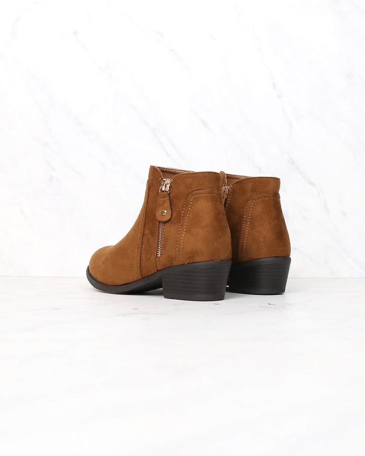 block heel ankle booties - more colors - TAN