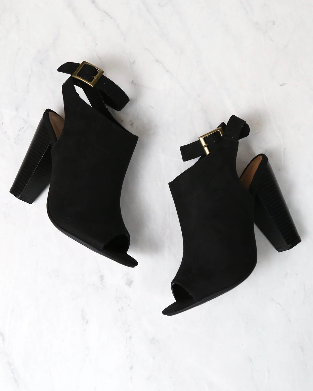 Vegan Suede Wrap Around Ankle Peep Toe Booties in More Colors
