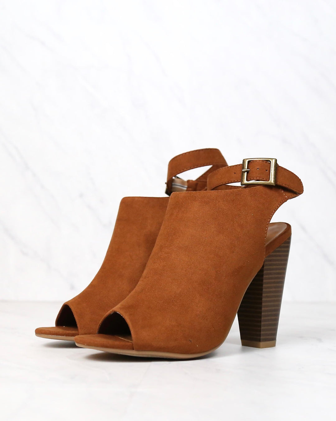 Vegan Suede Wrap Around Ankle Peep Toe Booties in More Colors