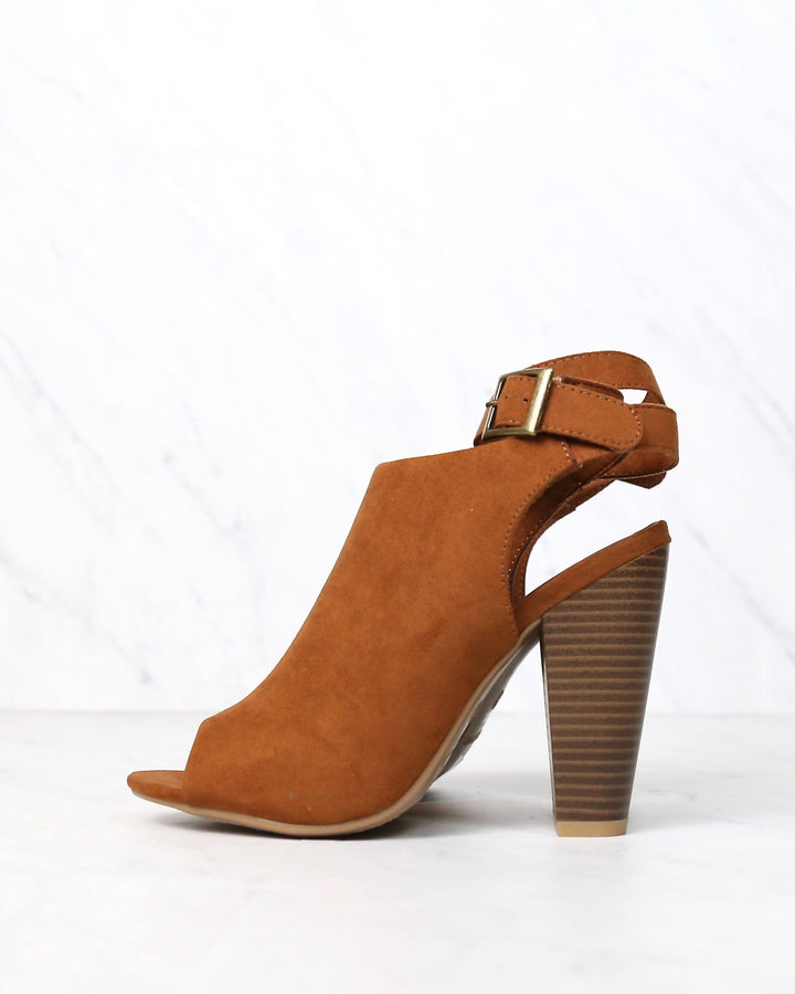 Vegan Suede Wrap Around Ankle Peep Toe Booties in More Colors
