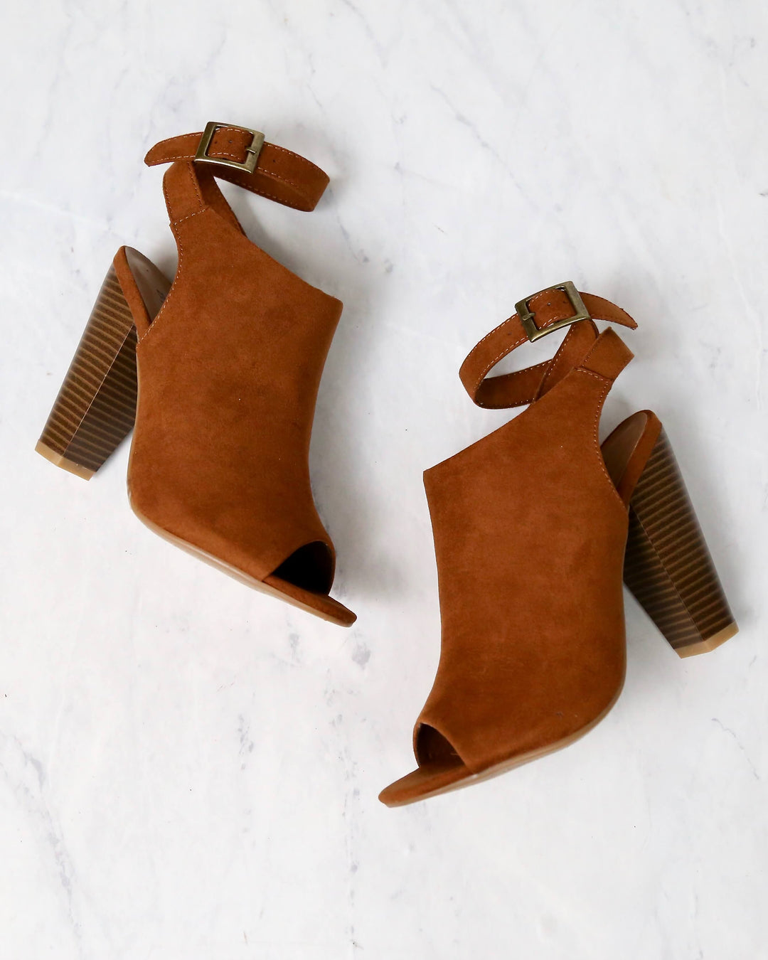 Vegan Suede Wrap Around Ankle Peep Toe Booties in More Colors