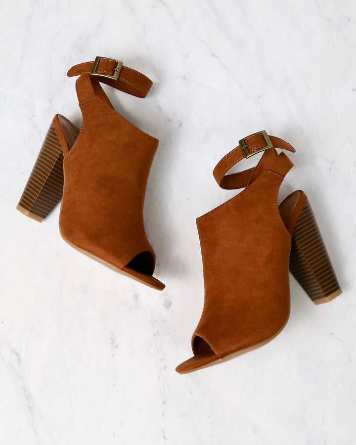Vegan Suede Wrap Around Ankle Peep Toe Booties in More Colors