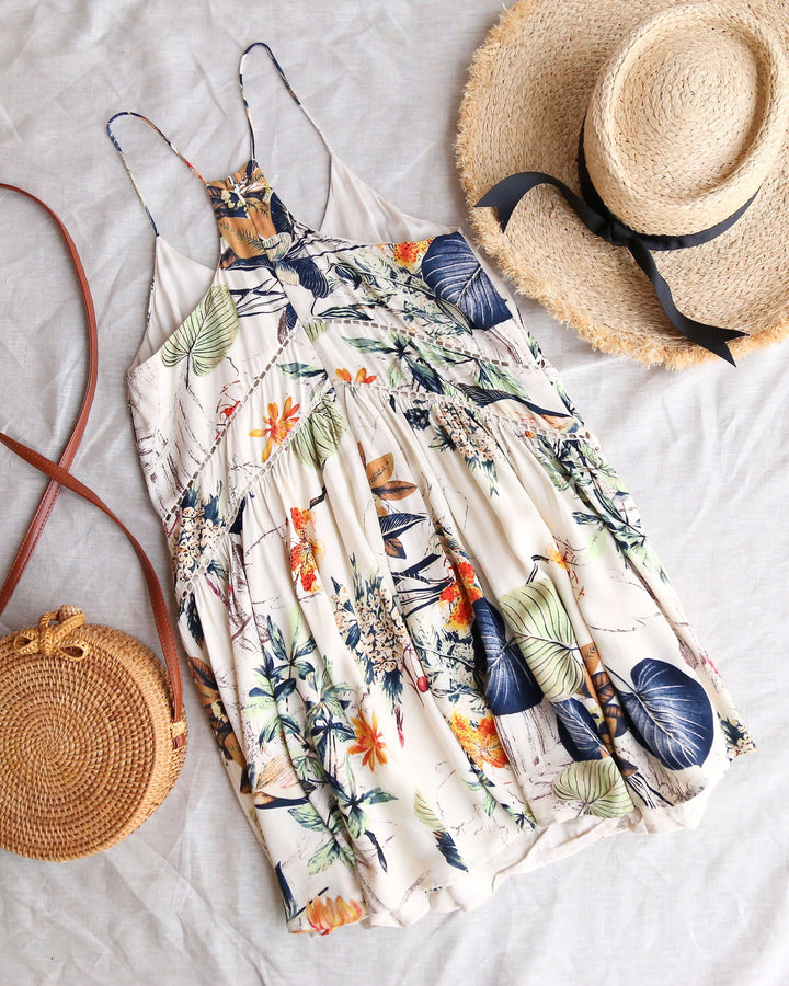 Final Sale - X Shophearts - Bohemian Day Dress in Tropical Print