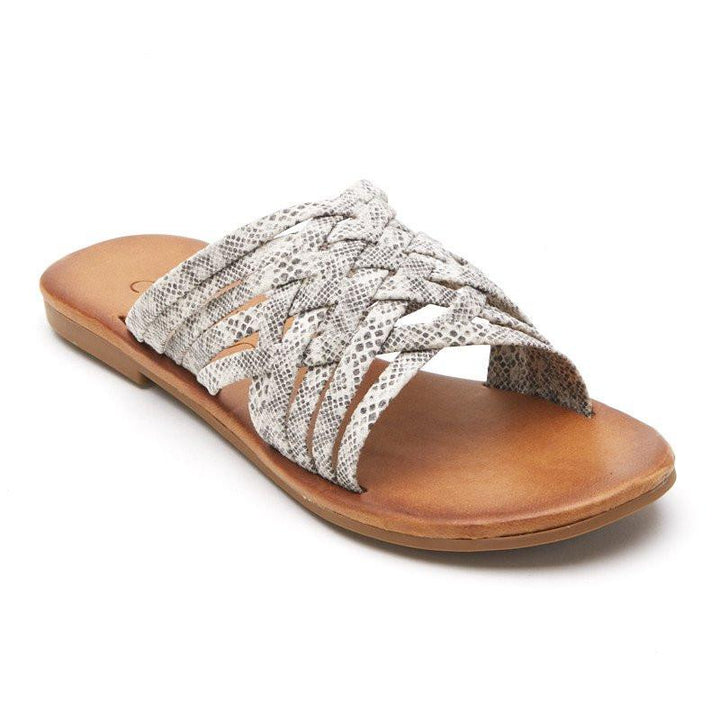 coconuts by matisse - zelda woven slide sandal - grey